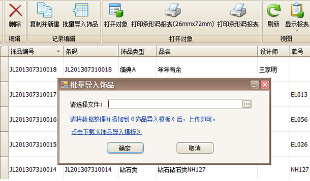 珠宝行业销售软件数据导入,蓝格珠宝行业销售软件